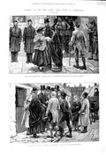Original Old Antique Print 1881 Ireland Land Court Connaught Claremorris Mayo
