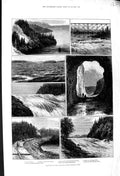 Old Antique Print 1883 Canadian Pacific Railway Lake Deception Winnipeg 19th
