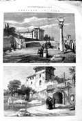 Old Antique Print 1872 Rome Basilica Jovis Palace Caesars Tombs Scipios 19th
