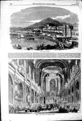 Old Antique Print 1855 Triple Fete Palermo Festival Church Chiara Naples 19th