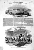 Original Old Antique Print 1846 Kaffir War Beaufort Cottage Howse Trompetter