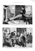 Original Old Antique Print 1881 Ireland Boycotted Agent'S Rent Office Men 19th