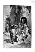 Original Old Antique Print 1881 Fine Art Street Scene Casba Algiers Montbard