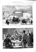 Old Antique Print 1881 Ireland Kilmainham Jail Dublin Surrendering Arms 19th