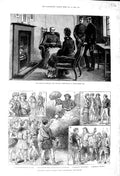 Original Old Antique Print 1881 Ireland Parnell Kilmainham Jail King'S College