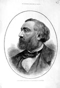 Original Old Antique Print 1881 Leon Gambetta Prime Minister French Republic