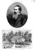 Old Antique Print 1881 George Osborn Wesleyan Grave William Pen Jordans 19th