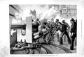Original Old Antique Print 1889 Life Board Man-Of-War Ship Breech-Loading Gun