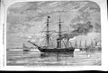Original Old Antique Print 1858 Cherbourg Fetes Pera War Ship Southampton 19th