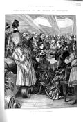 Old Print Ref.487 1886 Battle Trafalgar War Ship H.M.S Victory Portsmouth