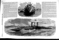 Original Old Antique Print 1858 Winans Steam Vessel Ocean Steamer Submarine War