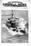 Original Old Antique Print 1884 Experimental Cruise H.M.S Hecate Sea Heligoland