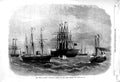 Old Antique Print 1869 French Atlantic Telegraph Ship Great Eastern Brest 19th