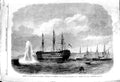 Original Old Antique Print 1869 Explosion Torpedo War Ship Cambridge Plymouth