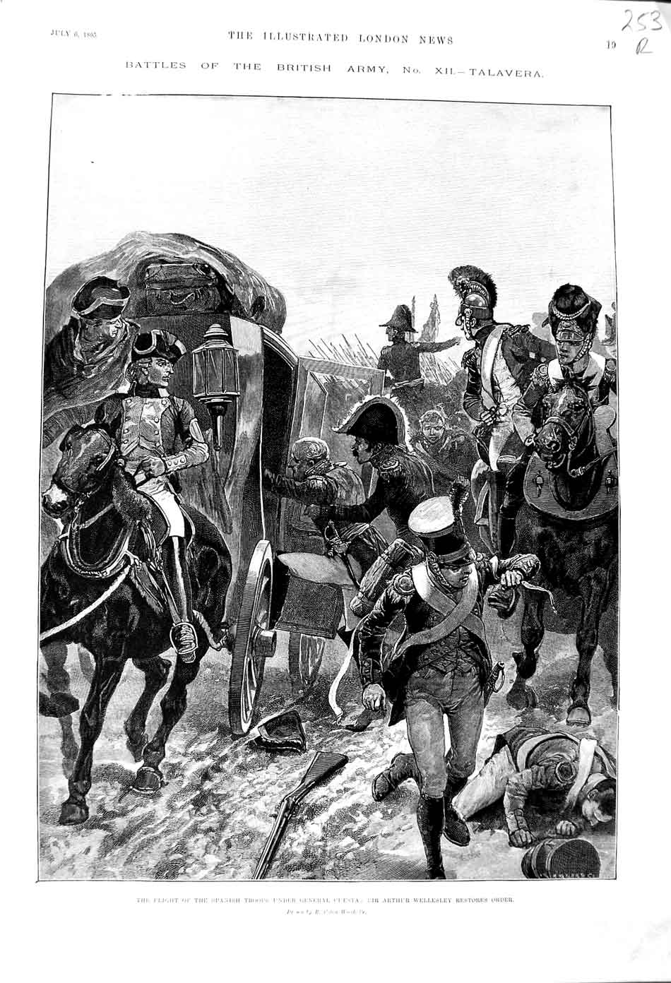 Old Antique Print 1895 War British Army Talavera Wellesley Adolf Menzel 19th
