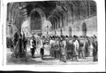 Original Old Antique Print 1860 Rifle Corps Practice Westminster Hall London