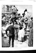 Original Old Antique Print 1887 Queen Jubilee Naval Review Ships Fine Art 19th