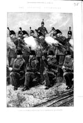 Original Old Antique Print 1881 Queen Edinburgh Rifle Volunteers Brigade Lanark