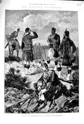 Original Old Antique Print 1881 Perthshire Inverness Highlanders Siers War Art