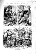Original Old Antique Print 1881 Edinburgh Scottish Volunteers Children Siers