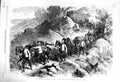 Original Old Antique Print 1868 Abyssinian Expedition Siers Magdala Mountains