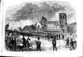 Original Old Antique Print 1865 French Siers Place Napoleon Cherbourg War 19th