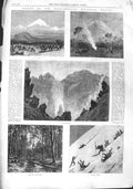 Old Antique Print 1867 Ascent Popocatapetl Mountain Mexico South America 19th