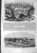 Original Old Antique Print 1860 Copper Mine Quarry Montreal Canada Bathurst