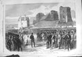 Old Antique Print 1867 Volunteer Dover Service Parade Gound Castle Army 19th