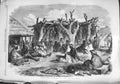 Original Old Antique Print 1867 Bechuana Kraal Vaal River South Africa Natives