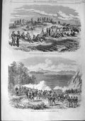 Original Old Antique Print 1867 British Japanese Siers Yokohama Defence Pass
