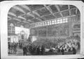 Original Old Antique Print 1867 Italian Chamber Deputies Florence Italy 19th