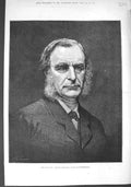 Old Antique Print 1875 Portrait Rev. Charles Kingsley Canon Westminster 19th