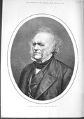 Original Old Antique Print 1875 Portrait Sir Charles Leyell Bart D.C.L 19th