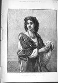 Original Old Antique Print 1875 Portrait Fatima Charles Bellay Lady Victorian
