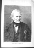Original Old Antique Print 1875 Portrait Viscount Stratford Redcliffe K.G 19th