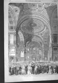 Original Old Antique Print 1856 Ball St. Alexanders Hall Palace Kremlin Russia