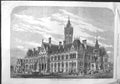 Original Old Antique Print 1864 Architecture New Assize Courts Manchester 19th