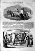Old Antique Print 1859 America Cathedral San Salvador Indians Guajiquero 19th