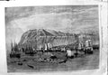 Original Old Antique Print 1866 Prince Wales North America Quebec Canda Ships