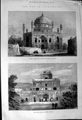 Old Antique Print 1880 War Afghanistan Tomb Ahmed Shah Candahar Citadel 19th