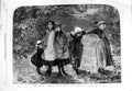 Original Old Antique Print 1868 Smythe Fine Art Children Countryside Trees 19th