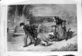 Original Old Antique Print 1868 Preparing Christmas Family Sledge Dog Fine Art