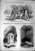 Original Old Antique Print 1844 Tahitian Consul Pritchard Siers Block Prison