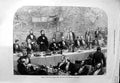 Original Old Antique Print 1872 Dinner Royal Artillery Fund King Belgians Chair