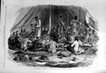 Original Old Antique Print 1868 Abyssinian Expedition Dinner Native Style 19th