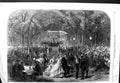 Original Old Antique Print 1866 Band Grenadier Corps Burgher Band Sofien Prague