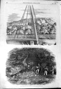 Old Antique Print 1852 Pioneer Cavern Maidment Patagonian Ship Dido Fuego 19th