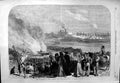 Original Old Antique Print 1868 Revolution Spain Burning Garrotting-Scaff 19th