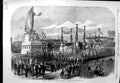 Original Old Antique Print 1866 Prussian Festival Victory Te Deum Schloss-Platz